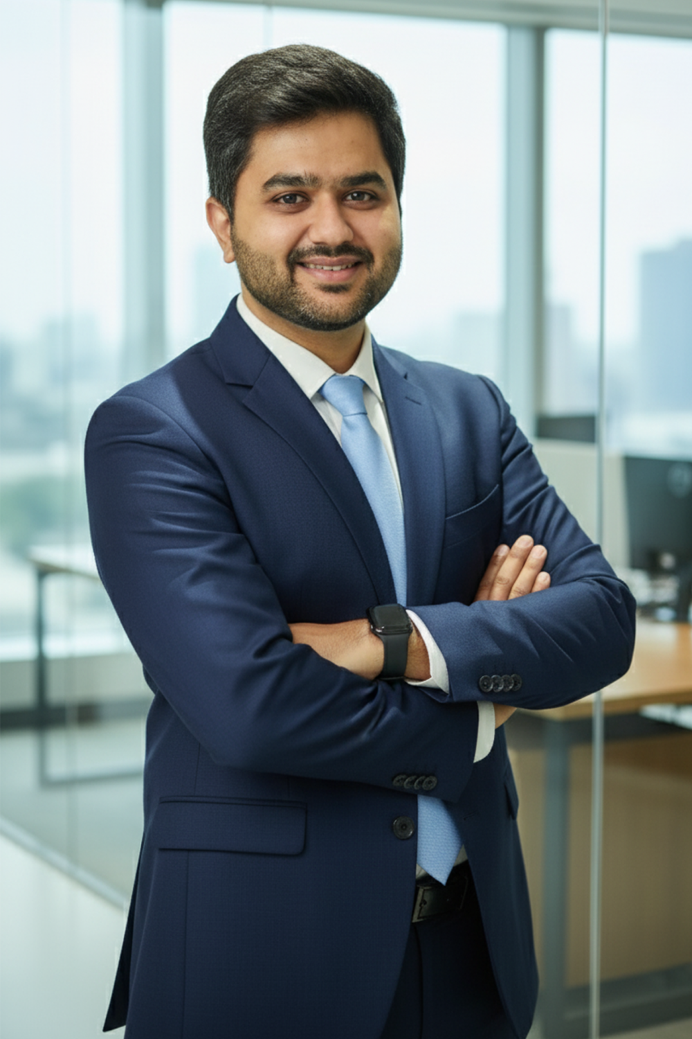 Smiling female doctor with folded arms
